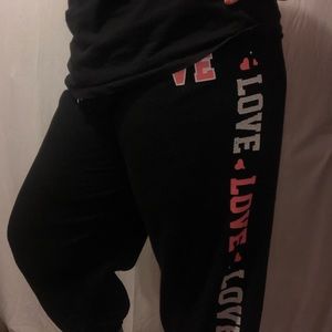 Walmart love print black joggers